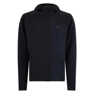 HUGO BOSS Jassen, Heren, Zwart, XS, Polyester, Hooded Sweatshirt met Rits