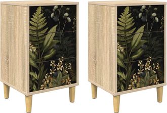 vidaXL Mesa De Noche Rhenen 2 Uds. Roble Sonoma 36 X 33 X 60 Cm Vidaxl