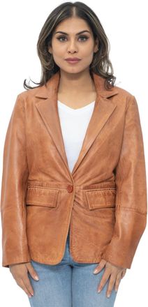 Infinity Leather Womens Soft Leather Blazer Jacket-Apeldoorn