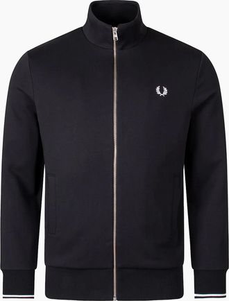 Fred Perry Mens Fred Perry Zip Through Sweatshirt Black - Size: 38