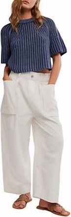Free People Womens Costa Straight Harem Pants In Whisper White