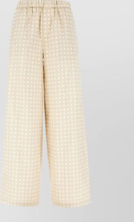 Kenzo geometric wide leg cotton lyocell trousers