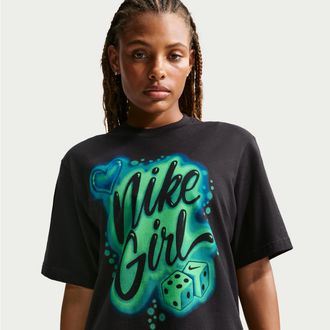 Nike Womens Nike Sportswear Essentials Boxy T-Shirt in Black | IU1702-010