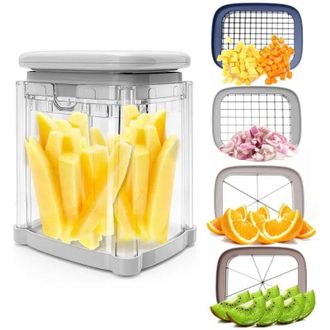 OEM Cortador De Patatas Fritas, Cortador Manual De Patatas Fritas Con Cuchilla De Acero Inoxidable De 10x10 Mm, Cortador Multifuncional De Verduras Para P