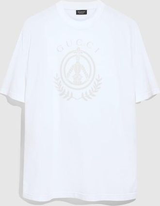 Gucci Cotton Jersey T-shirt With Print, Size XXXL, White, Ready-to-wear