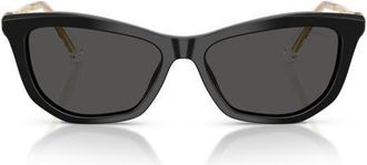 Swarovski 56mm Cat Eye Sunglasses in Black /Dark Grey at Nordstrom