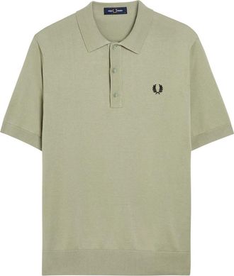 Fred Perry Logo Fine Cotton-knit Polo Shirt - Light Green - XL
