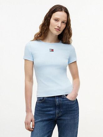 Tommy Hilfiger Camiseta slim acanalada con parche de Tommy
