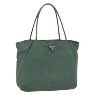 Prada Pre-owned Tote Bag - Dames - Pre-owned - Groen - Maat: ONE Size Nylon