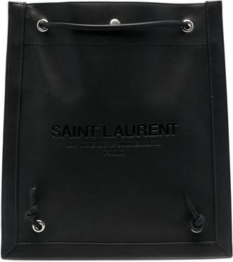 Saint Laurent Universite flat crossbody bag - men - Calf Leather - OS - Black