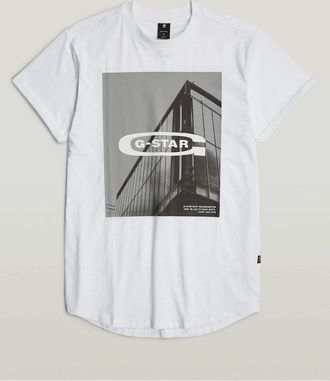 G-Star Mens Regular Fit Lettering Crew Neck T-Shirt - White - Size: 40