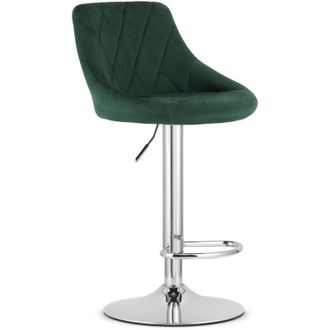 OEM Taburete Kast - Terciopelo Verde / Base Cromada