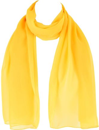 Hat To Socks Chiffon Scarf Sheer Wrap for Women (Yellow)