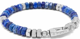 Nialaya Hexagon Blue Lapis Beaded Bracelet at Nordstrom, Size X-Large
