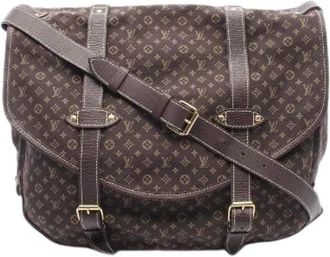 Louis Vuitton Pre-owned Saumur XL Monogram Mini Lin Canvas Leather Shoulder Bag - - Pre-owned - Donna - Marrone - ONE SIZE