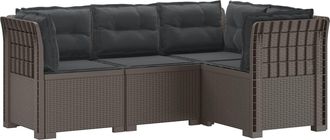 vidaXL Sof&aacute; De Jard&iacute;n Para 4 Personas Con Cojines Estilo Rattan Pp Vidaxl