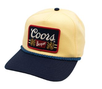 American Needle Officially Licensed COORS Beer Snapback Rope HAT, Authentic, New, Light Ice/Navy, One size