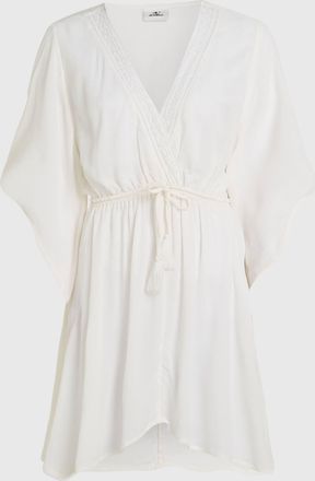 O'Neill Strandkleid ONEILL ESSENTIALS TOKEENA COVER UP, Damen, Gr. M (38), N-Gr, snow wei&szlig;, Obermaterial: 100% Viskose, Kleider Strandkleid, mit Spitzendetail