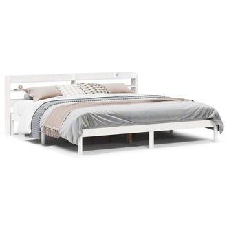 Berkfield Home Bed Frame without Mattress White 180x200 cm Super King Solid Wood Pine