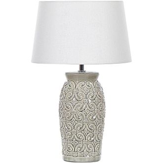 Beliani Table Lamp KHOPER Ceramic Grey