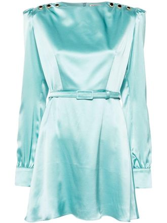 Alessandra Rich belted silk minidress - Blue