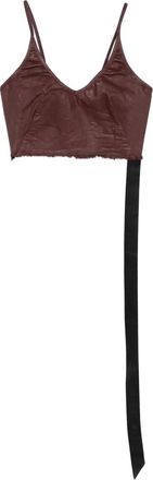 Rick Owens Top corto con frange - Rosso