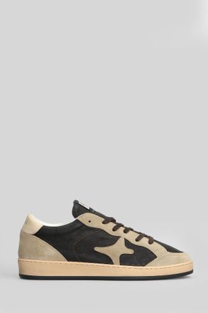 Ama-Brand Sneakers In Black Suede And Leather