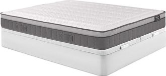 Vente-Unique Conjunto somier arc&oacute;n blanco + colch&oacute;n de muelles ensacados de 7 zonas y viscoel&aacute;stica de 30 cm de grosor - ASGARD de YSM&Eacute;E