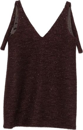 So Allure Boucl&eacute; jurk met gestrikte bandjes - Bruin