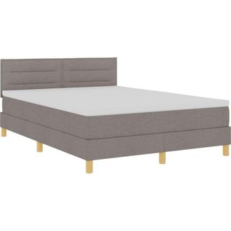 vidaXL Box Spring Bed with Mattress Taupe 140 x 200 cm Fabric vidaXL