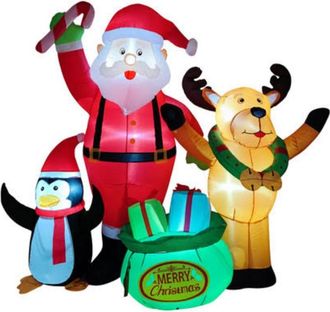 OEM Escena Navide&ntilde;a Inflable Starrylights 175 Cm - Pap&aacute; Noel, Reno Y Ping&uuml;ino