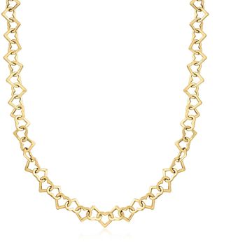 Ross-Simons 14kt Yellow Gold Heart-Link Necklace