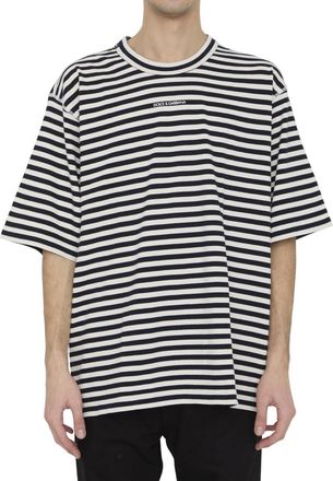 Dolce & Gabbana BlackWhite Striped T-Shirt