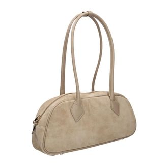 Notre-V Minae Suede Schoudertas - Dames - Tassen - Beige - Maat: ONE Size Su&egrave;de