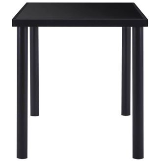 Berkfield Home Modern Dining Table Black 140x70x75 cm Tempered Glass | Size: 140 x 70 x 75 cm