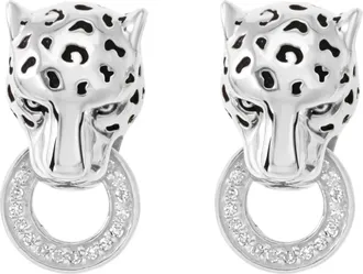 Effy 925 Sterling Silver Diamond Panther Drop Earrings at Nordstrom
