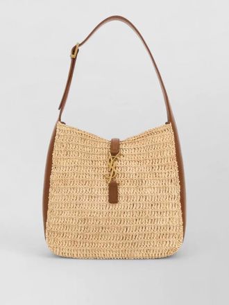 Saint Laurent raffia le 5 &aacute; 7 small shoulder bag