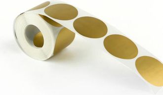 OEM Pegatinas Para Rascar Redondas De 50 Mm, Color Dorado, 500 Unidades