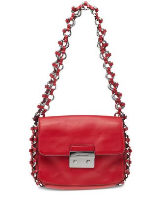 Michael Kors pre-owned Piper leather shoulder bag - women - Leather - One Size - Red