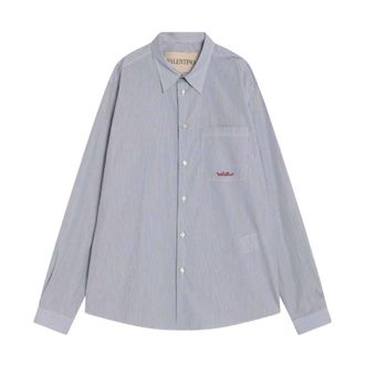 Valentino Garavani Overhemden, Heren, Blauw, 2Xl, Heldere Blauwe Overhemd met Lange Mouwen