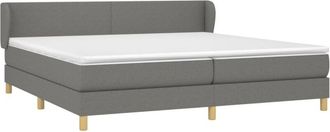 vidaXL Vidaxl - Cama Box Spring Con Colch&oacute;n Tela Gris Oscuro 200x200 Cm
