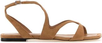 Jimmy Choo London Ayla Flat - Dames - Sandalen - Bruin - 36 EU - Leer - Schoenen