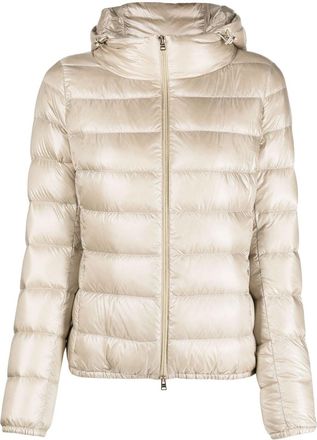 Herno high-shine puffer jacket - women - Polyamide/Feather Down - 46 - Neutrals