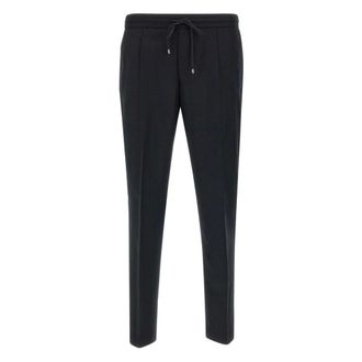 BRIGLIA 1949 Broeken, Heren, Zwart, L, Leer, Slim-fit Broek