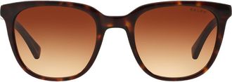 Ralph Lauren 51mm Gradient Rectangle Sunglasses in Shiny Dark Havana/brown at Nordstrom