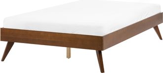 Beliani Cama Madera De Fresno Oscura Moderna Con Somier De L&aacute;minas De Mdf 120 X 200 Cm Berric