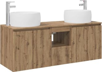 vidaXL Juego De Muebles De Ba&ntilde;o 3 Uds. Roble Artisan Vidaxl