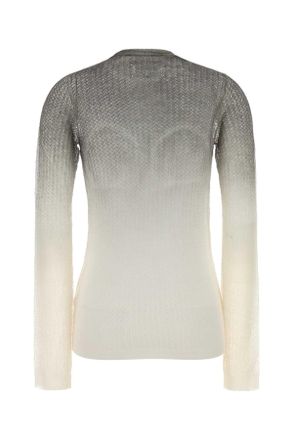 Maison Margiela Womens Multicolor Wool Blend Sweater Offwhiteblack Maglieria