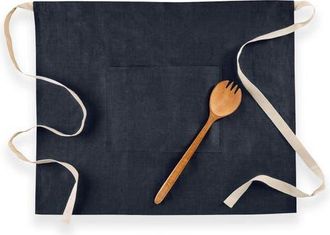 Solino Home Linen Apron 21 x 27 Inch for Dining Table, Holiday and Everyday Table Decor - Classic Linen Bistro Apron in Indigo /Ivory at Nordstrom