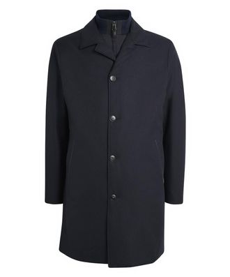 Canali Detachable Hood Overcoat Size XXL